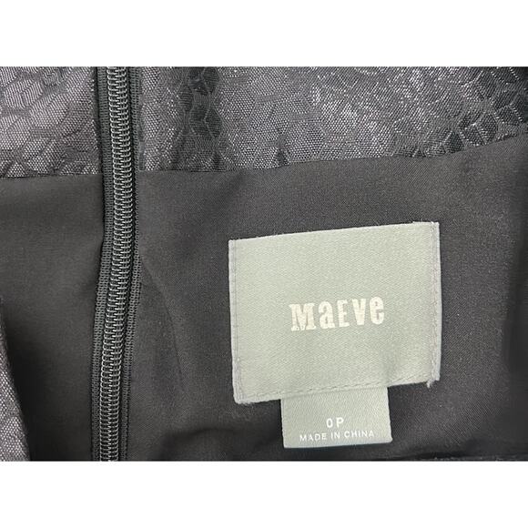 Anthropologie Maeve Cross Front Black Shimmering Sheath Dress size 0P - Picture 6 of 6